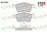 Kit de plaquettes de frein, frein à disque BL1476A1 FTE