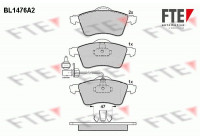 Kit de plaquettes de frein, frein à disque BL1476A2 FTE