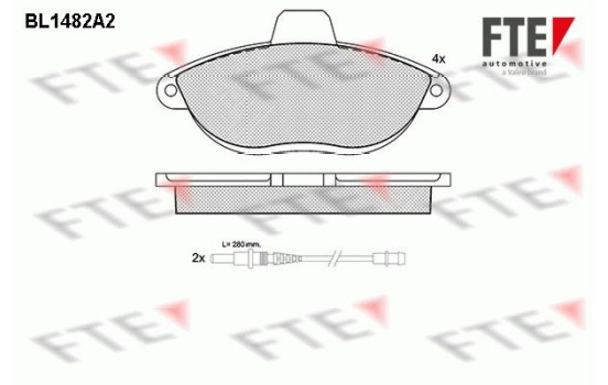 Kit de plaquettes de frein, frein à disque BL1482A2 FTE
