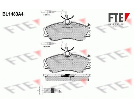 Kit de plaquettes de frein, frein à disque BL1483A4 FTE