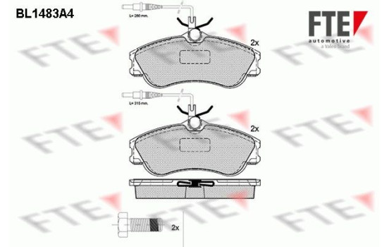 Kit de plaquettes de frein, frein à disque BL1483A4 FTE