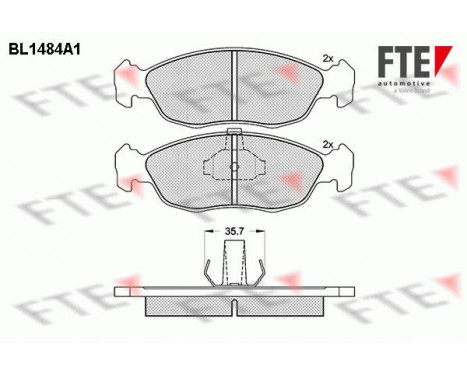 Kit de plaquettes de frein, frein à disque BL1484A1 FTE