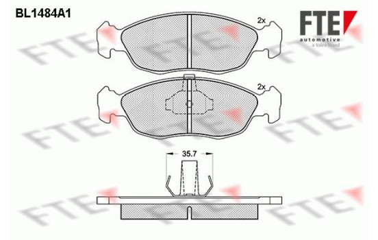 Kit de plaquettes de frein, frein à disque BL1484A1 FTE