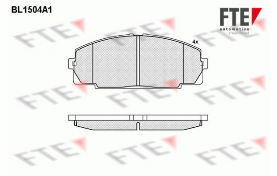 Kit de plaquettes de frein, frein à disque BL1504A1 FTE