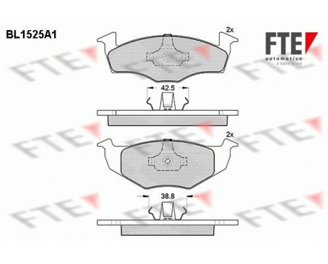 Kit de plaquettes de frein, frein à disque BL1525A1 FTE