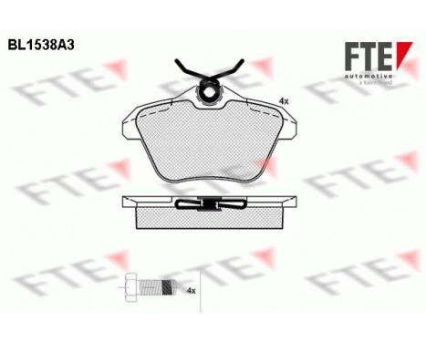 Kit de plaquettes de frein, frein à disque BL1538A3 FTE