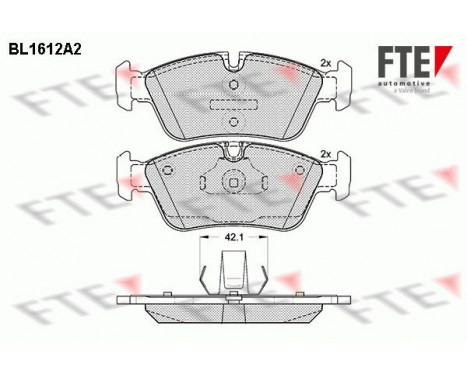 Kit de plaquettes de frein, frein à disque BL1612A2 FTE