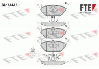 Kit de plaquettes de frein, frein à disque BL1614A2 FTE