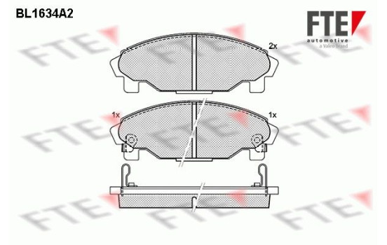 Kit de plaquettes de frein, frein à disque BL1634A2 FTE