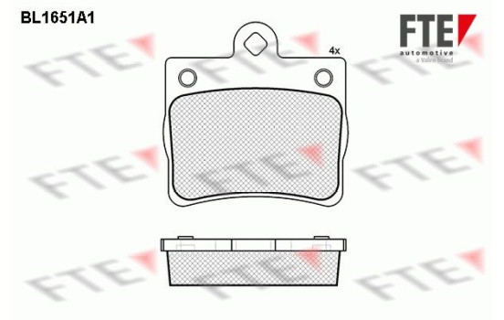 Kit de plaquettes de frein, frein à disque BL1651A1 FTE