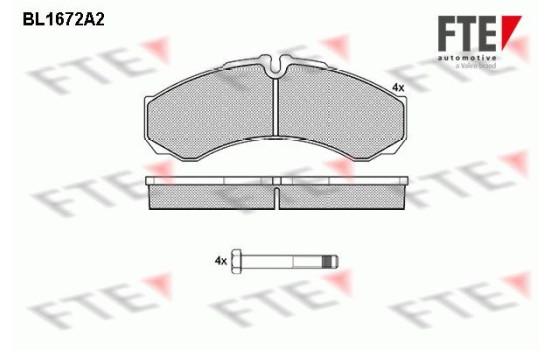 Kit de plaquettes de frein, frein à disque BL1672A2 FTE