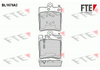 Kit de plaquettes de frein, frein à disque BL1679A2 FTE