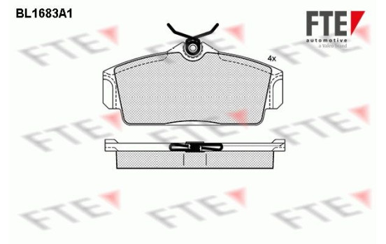 Kit de plaquettes de frein, frein à disque BL1683A1 FTE