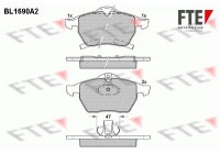 Kit de plaquettes de frein, frein à disque BL1690A2 FTE