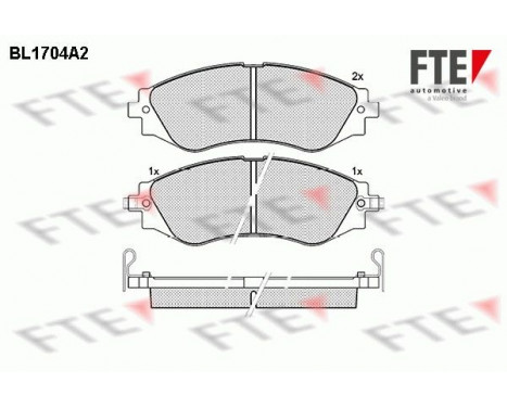 Kit de plaquettes de frein, frein à disque BL1704A2 FTE