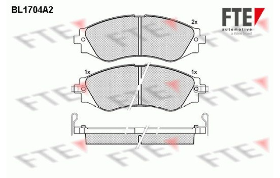 Kit de plaquettes de frein, frein à disque BL1704A2 FTE