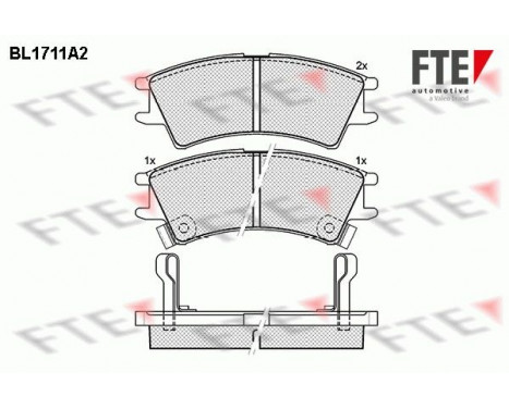 Kit de plaquettes de frein, frein à disque BL1711A2 FTE