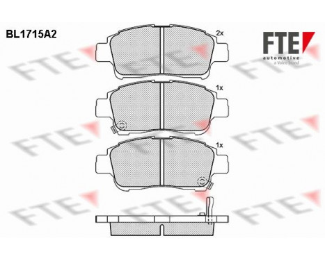 Kit de plaquettes de frein, frein à disque BL1715A2 FTE