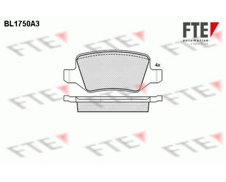 Kit de plaquettes de frein, frein à disque BL1750A3 FTE