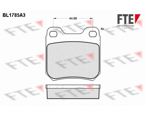 Kit de plaquettes de frein, frein à disque BL1785A3 FTE