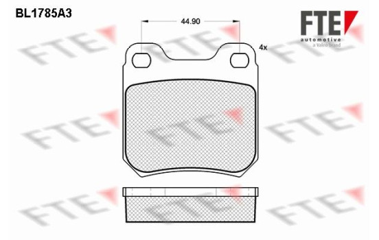 Kit de plaquettes de frein, frein à disque BL1785A3 FTE