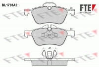 Kit de plaquettes de frein, frein à disque BL1786A2 FTE