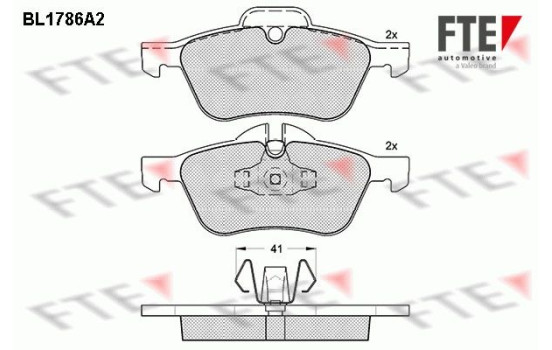 Kit de plaquettes de frein, frein à disque BL1786A2 FTE