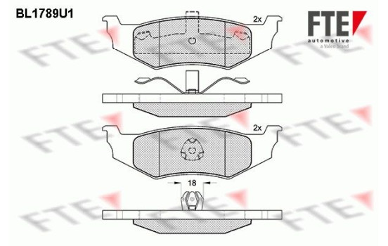 Kit de plaquettes de frein, frein à disque BL1789U1 FTE
