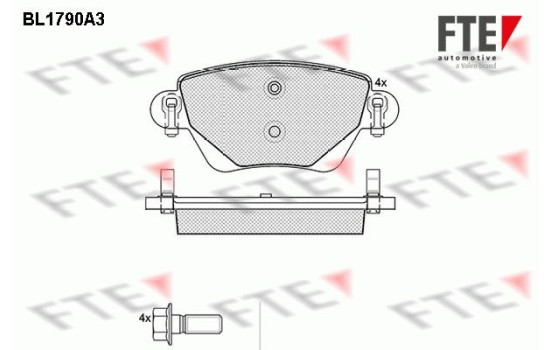 Kit de plaquettes de frein, frein à disque BL1790A3 FTE