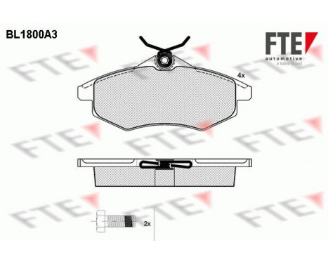 Kit de plaquettes de frein, frein à disque BL1800A3 FTE