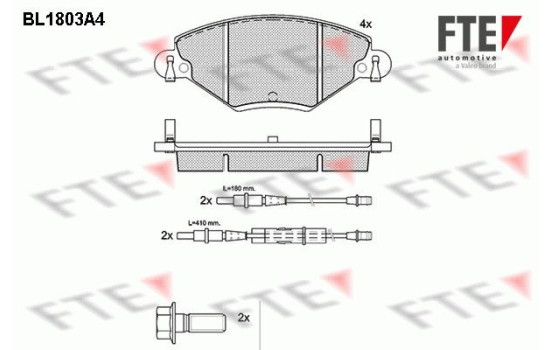 Kit de plaquettes de frein, frein à disque BL1803A4 FTE