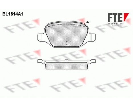 Kit de plaquettes de frein, frein à disque BL1814A1 FTE