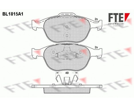 Kit de plaquettes de frein, frein à disque BL1815A1 FTE