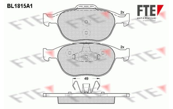 Kit de plaquettes de frein, frein à disque BL1815A1 FTE