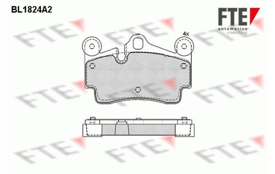 Kit de plaquettes de frein, frein à disque BL1824A2 FTE