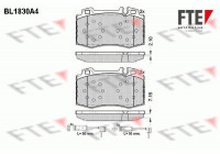 Kit de plaquettes de frein, frein à disque BL1830A4 FTE