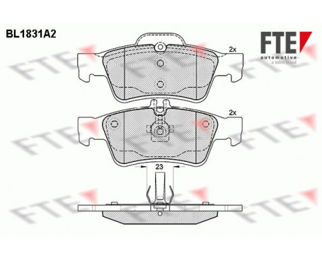 Kit de plaquettes de frein, frein à disque BL1831A2 FTE