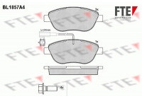 Kit de plaquettes de frein, frein à disque BL1857A4 FTE