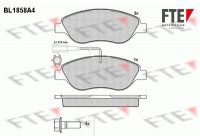 Kit de plaquettes de frein, frein à disque BL1858A4 FTE