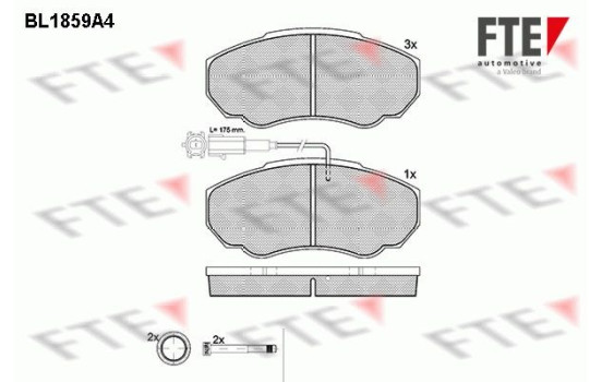 Kit de plaquettes de frein, frein à disque BL1859A4 FTE