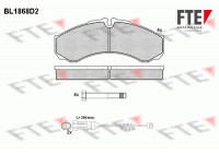 Kit de plaquettes de frein, frein à disque BL1868D2 FTE