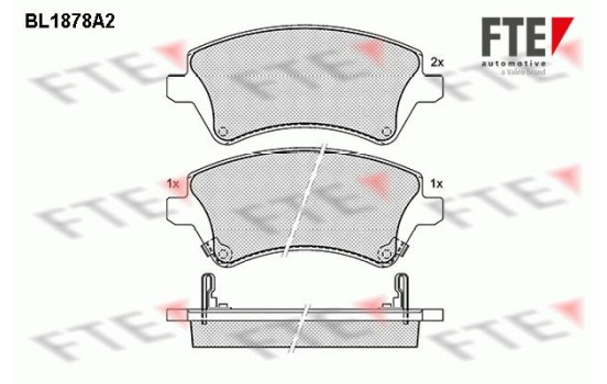 Kit de plaquettes de frein, frein à disque BL1878A2 FTE