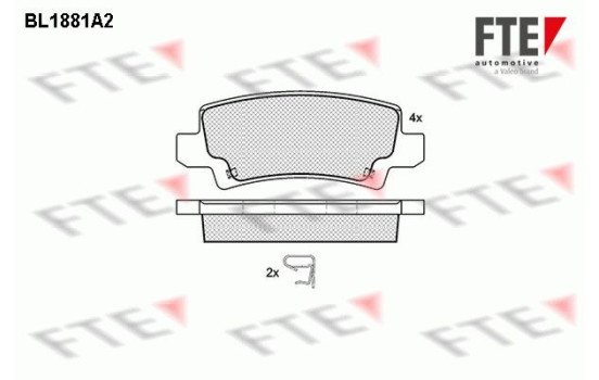 Kit de plaquettes de frein, frein à disque BL1881A2 FTE