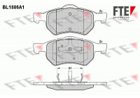 Kit de plaquettes de frein, frein à disque BL1886A1 FTE