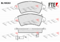 Kit de plaquettes de frein, frein à disque BL1892A3 FTE