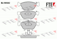 Kit de plaquettes de frein, frein à disque BL1893A2 FTE