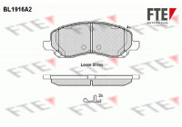 Kit de plaquettes de frein, frein à disque BL1916A2 FTE