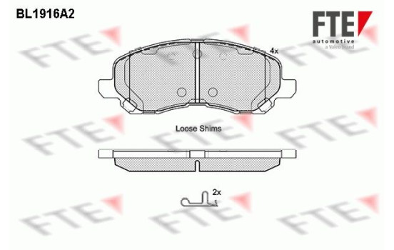 Kit de plaquettes de frein, frein à disque BL1916A2 FTE