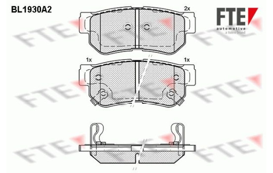 Kit de plaquettes de frein, frein à disque BL1930A2 FTE