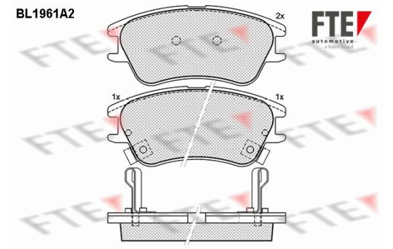 Kit de plaquettes de frein, frein à disque BL1961A2 FTE